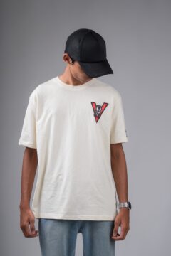 Premium Men’s Solid Round Neck Venom-themed T-Shirt - White
